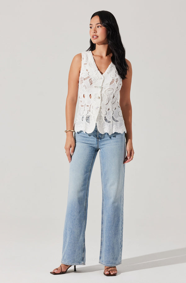 Astr The Label Meira Crochet Vest