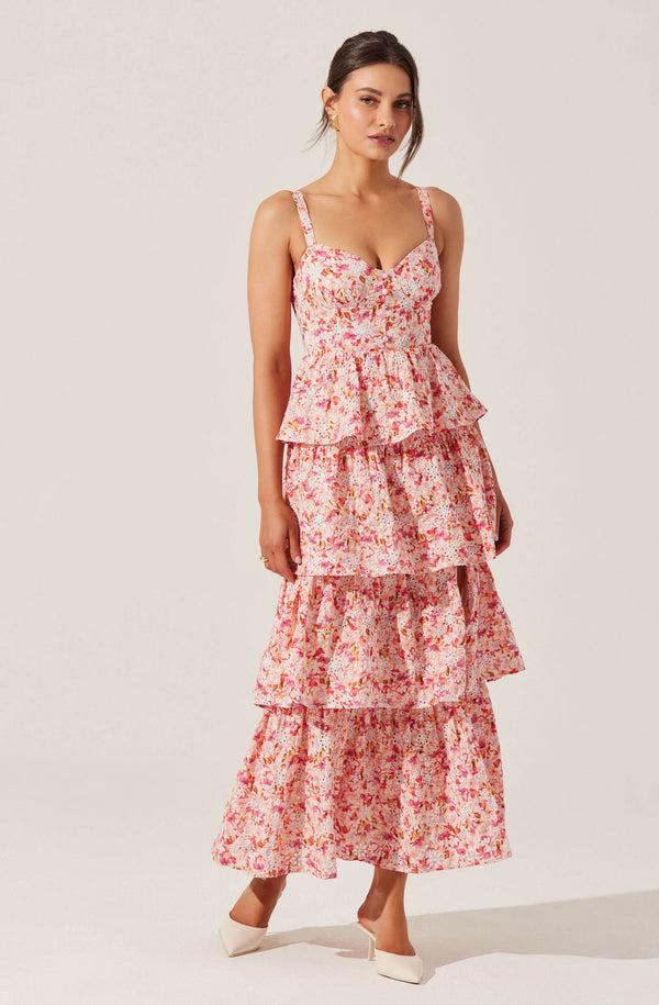 Astr The Label Midsummer Eyelet Tiered Maxi Dress