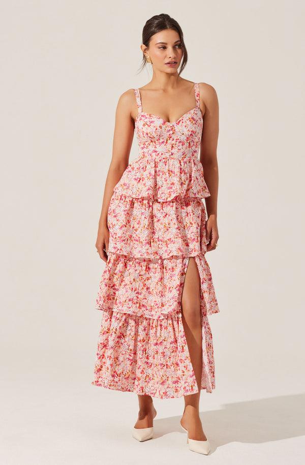 astr the label Midsummer Eyelet Tiered Maxi Dress