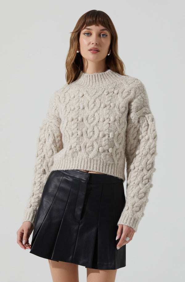 Astr The Label Mikita Faux Leather Pleated Skirt