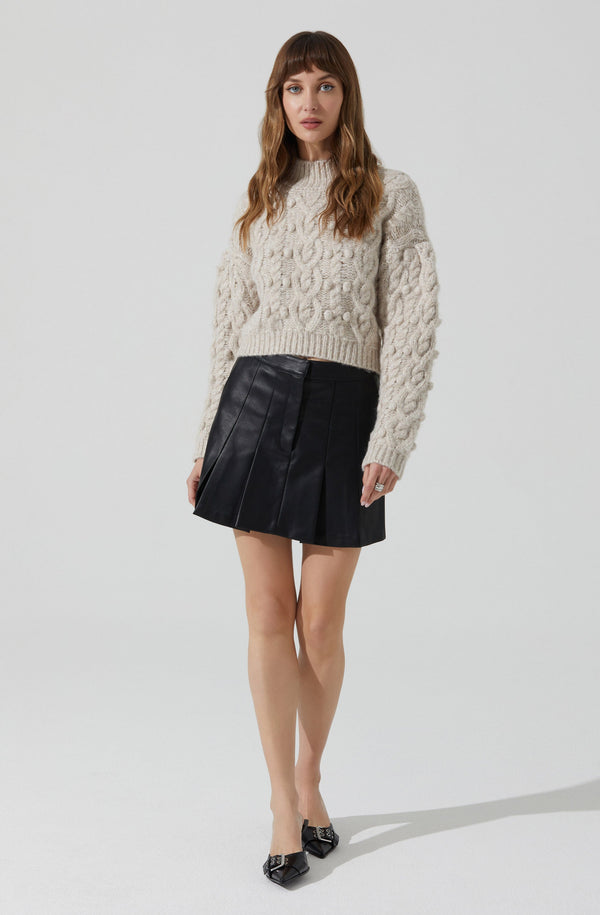 astr the label Mikita Faux Leather Pleated Skirt