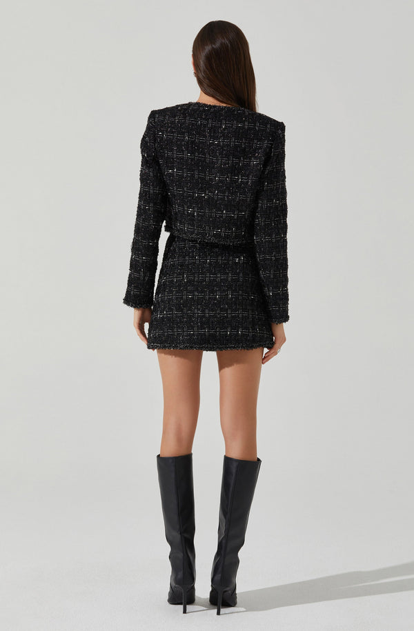 Astr The Label Milena Boxy Tweed Jacket