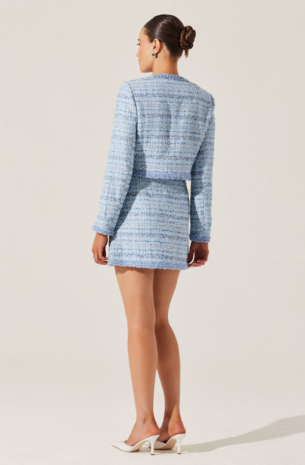 Astr The Label Milena Tweed Contrast Trim Jacket