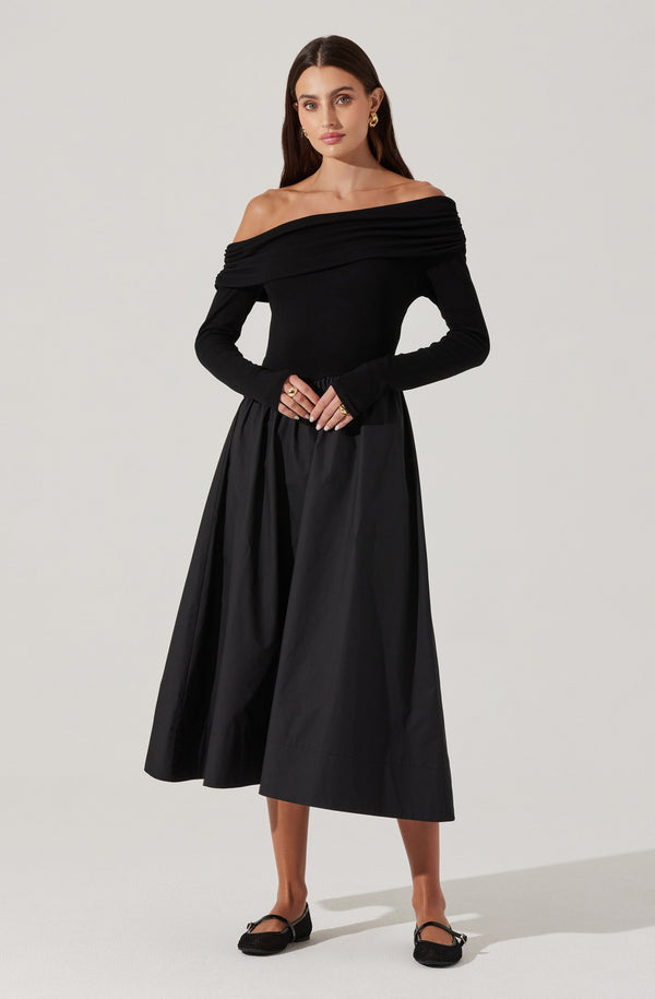 astr the label Mixed Media Off Shoulder Dress