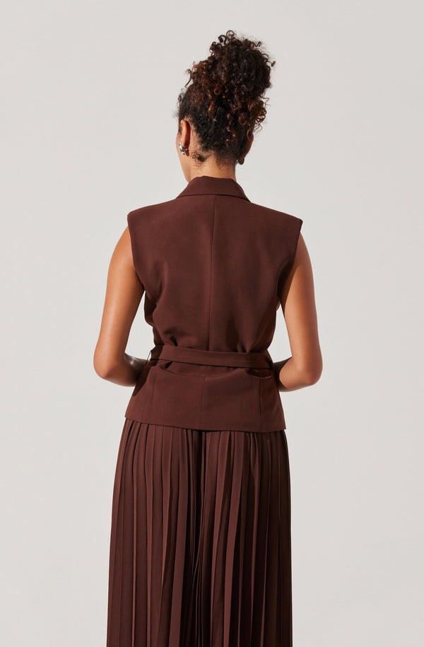 Astr The Label Mixed Media Vest Wrap Dress