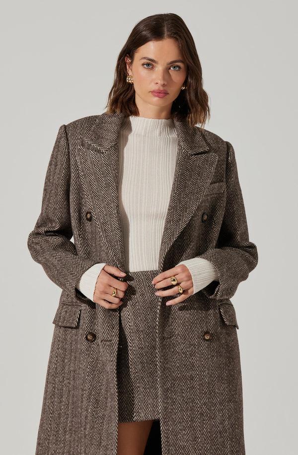 Astr The Label Morana Herringbone Coat