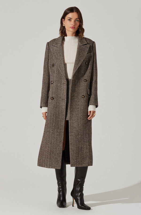 Astr The Label Morana Herringbone Coat