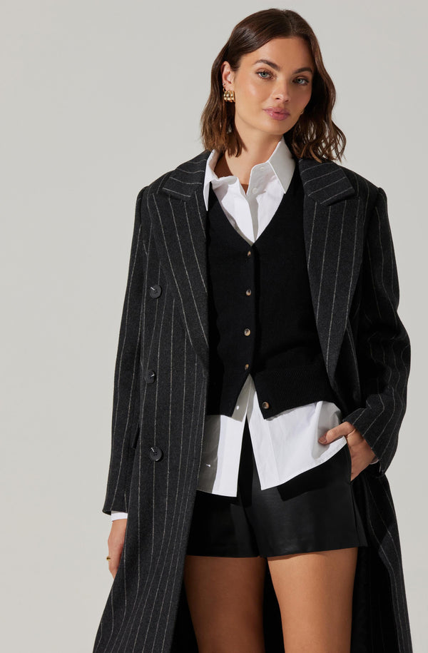 Astr The Label Morana Pinstripe Tailored Coat