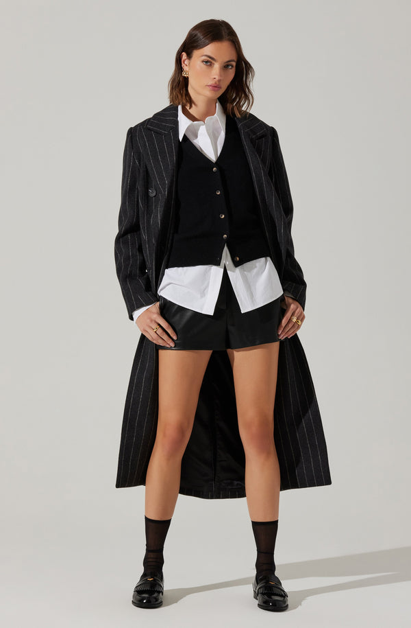 Astr The Label Morana Pinstripe Tailored Coat