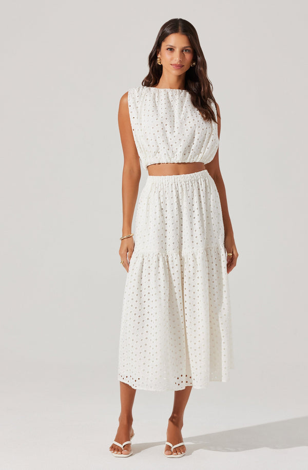 Astr The Label Nalley Eyelet Crop Top