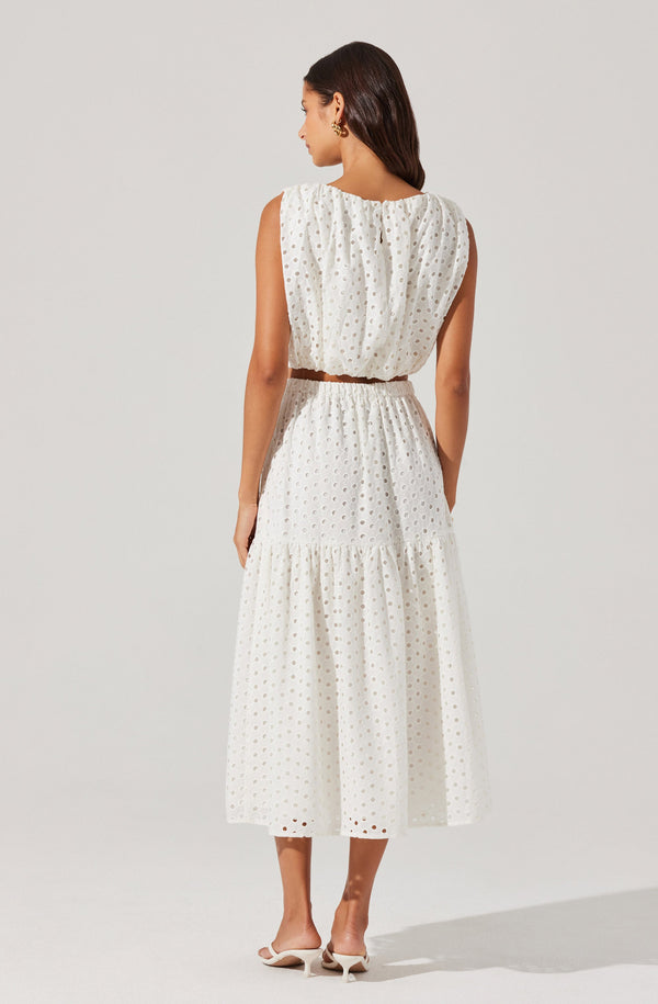 Astr The Label Nalley Eyelet Midi Skirt