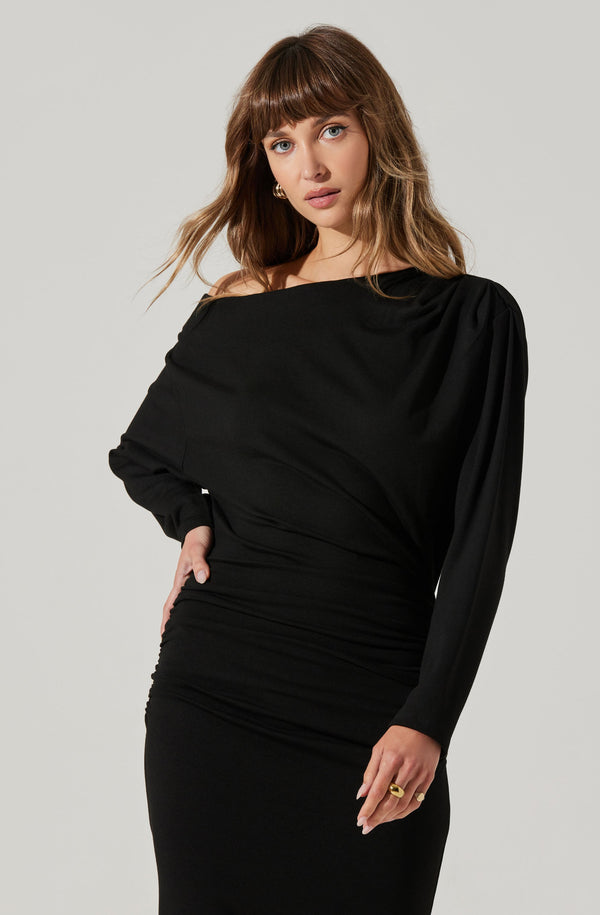 Astr The Label Nary Off Shoulder Midi Dress
