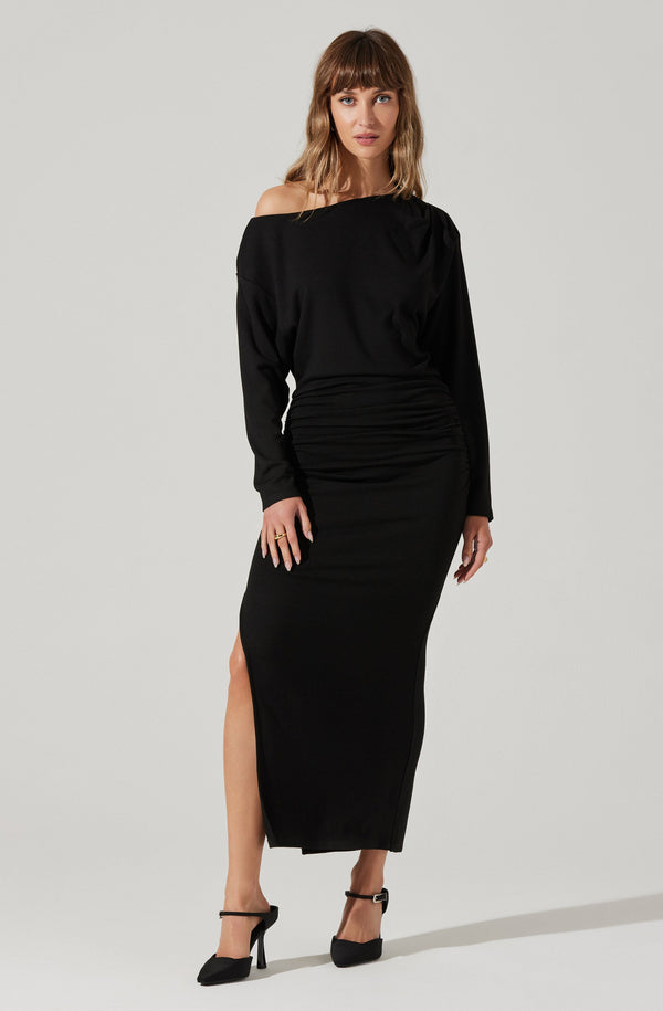 Astr The Label Nary Off Shoulder Midi Dress