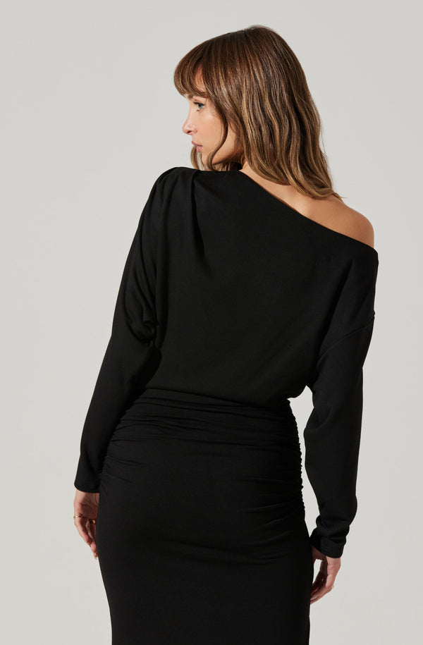 Astr The Label Nary Off Shoulder Midi Dress