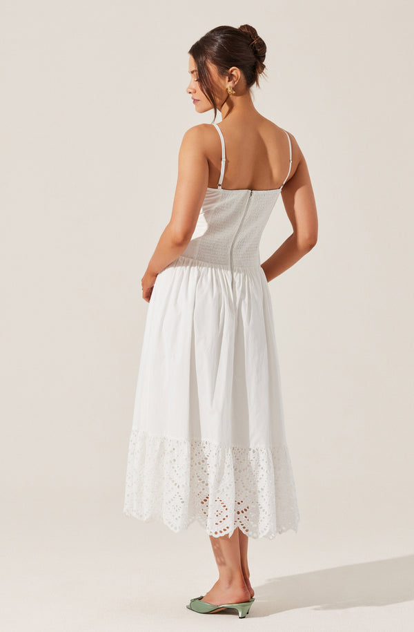 Astr The Label Nathalia Eyelet Midi Dress