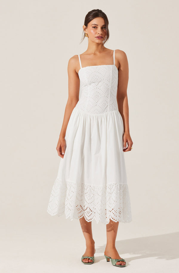 astr the label Nathalia Eyelet Midi Dress