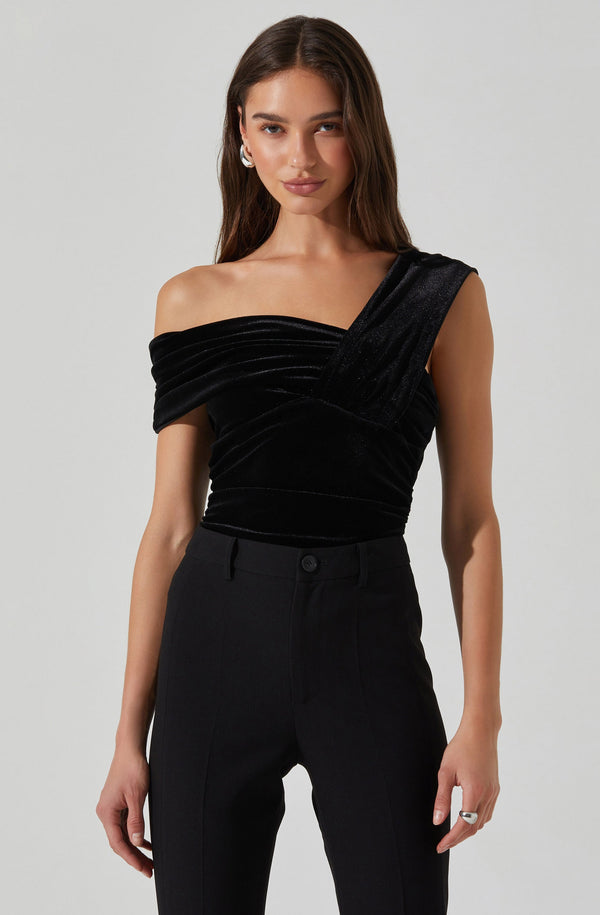 astr the label Nera Velvet Off Shoulder Bodysuit
