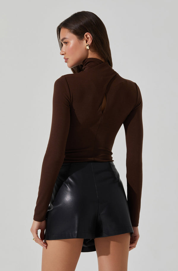 Astr The Label Neriah Faux Leather Skort