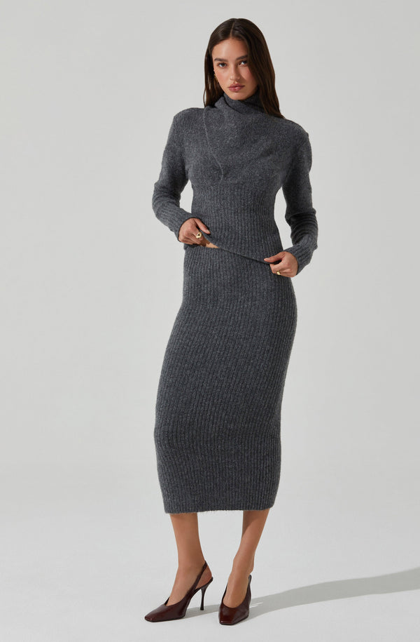 Astr The Label Neve High Neck Crossover Sweater