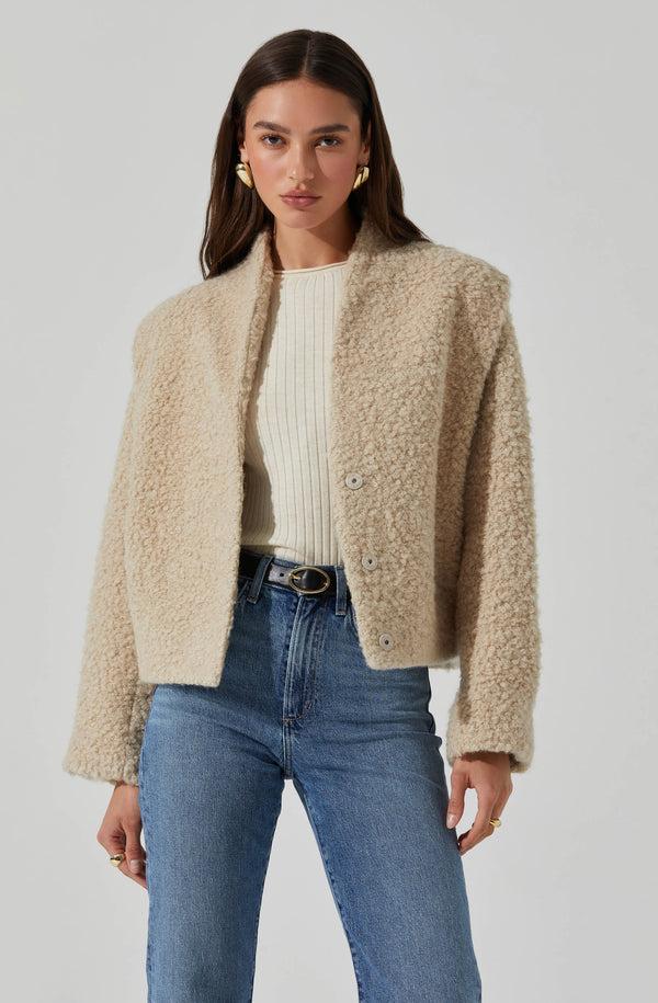 astr the label Nona Boxy Collarless Jacket