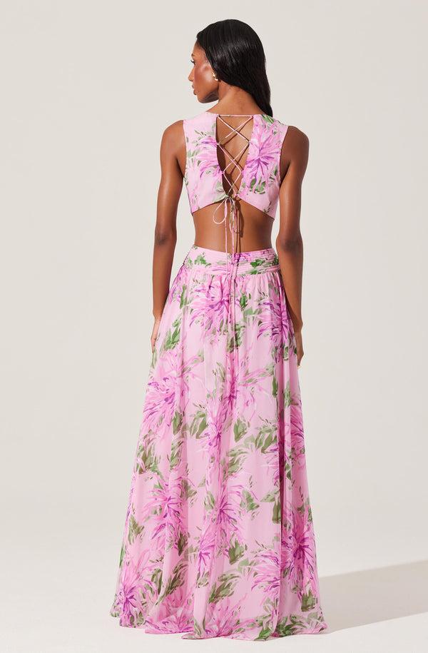 Astr The Label Noya Floral Cutout Maxi Dress