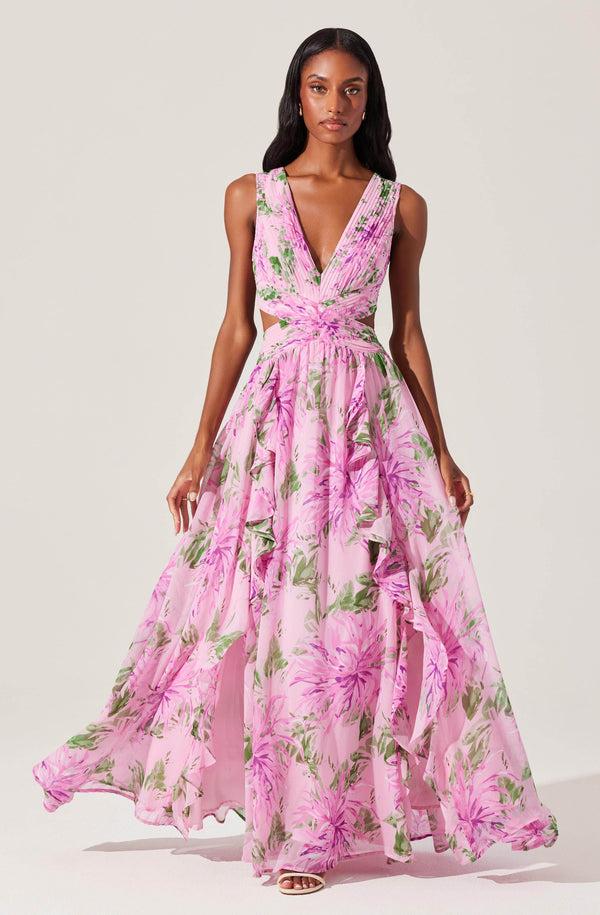 astr the label Noya Floral Cutout Maxi Dress