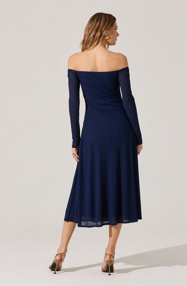 Astr The Label Off Shoulder Midi Dress