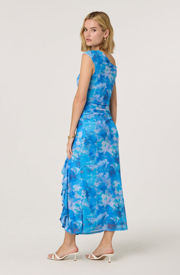 Astr The Label Off Shoulder Ruffle Midi Dress