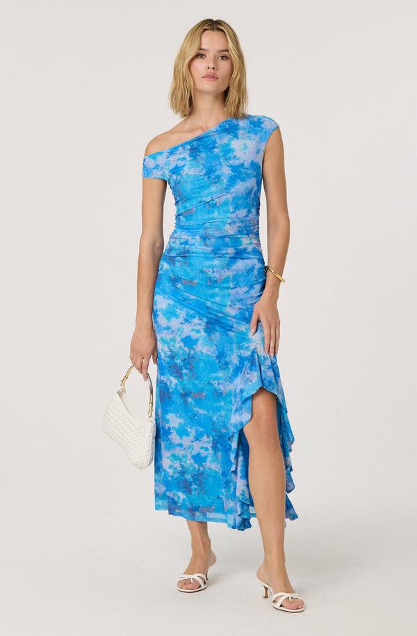 Astr The Label Off Shoulder Ruffle Midi Dress