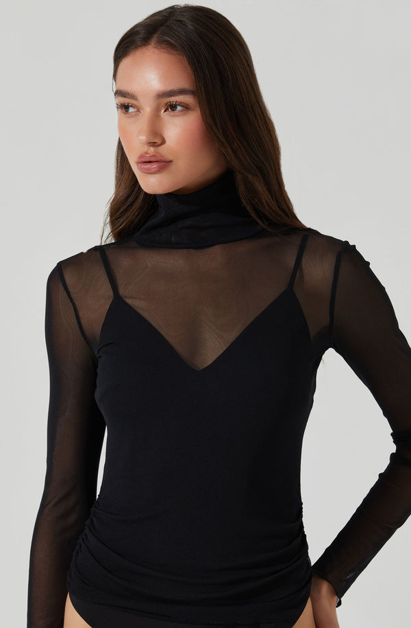 Astr The Label Olia Mesh Layered Bodysuit