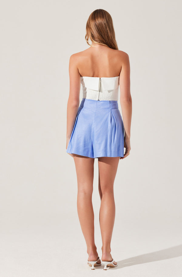 Astr The Label Ollie Pleated Linen Blend Shorts