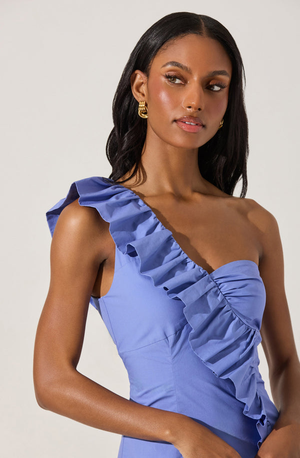 Astr The Label One Shoulder Ruffle Mini Dress