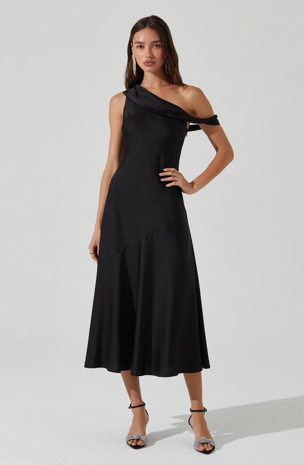 astr the label Orissa Satin Off Shoulder Dress