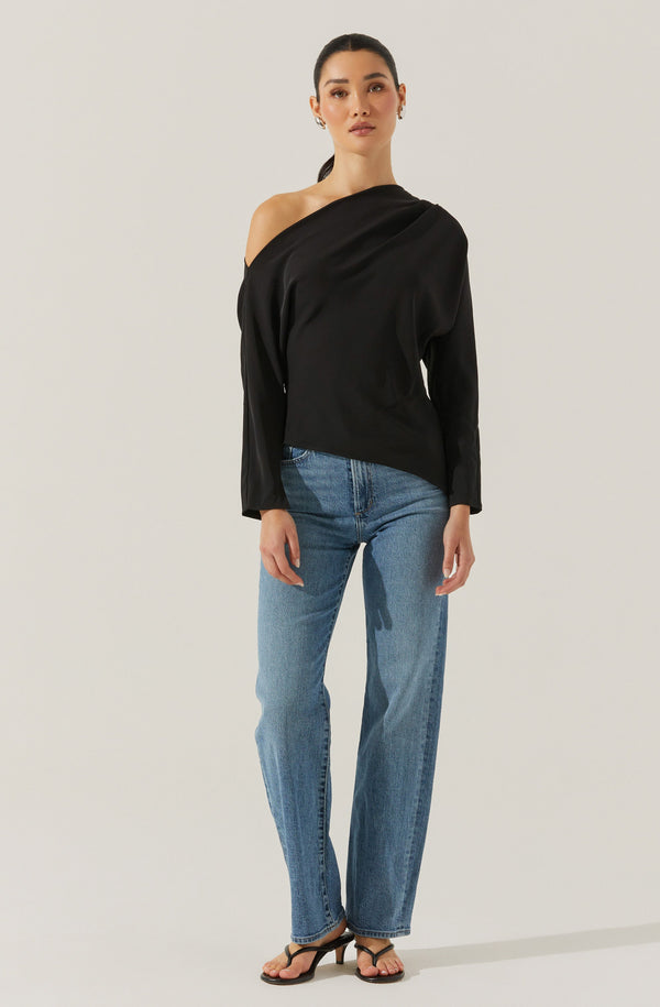 Astr The Label Orlia Off Shoulder Asymmetric Top