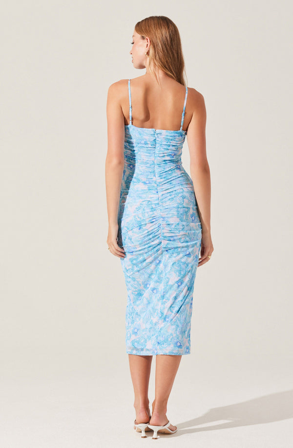 Astr The Label Palmero Floral Ruched Midi Dress
