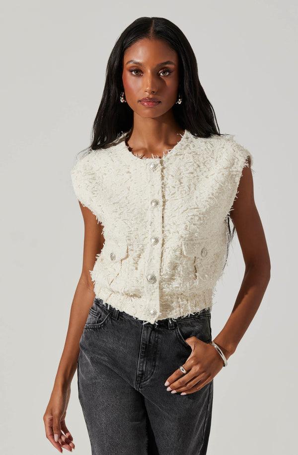 astr the label Pedrine Textured Tweed Vest