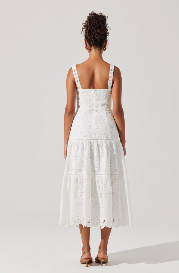 Astr The Label Pellagia Eyelet Midi Dress