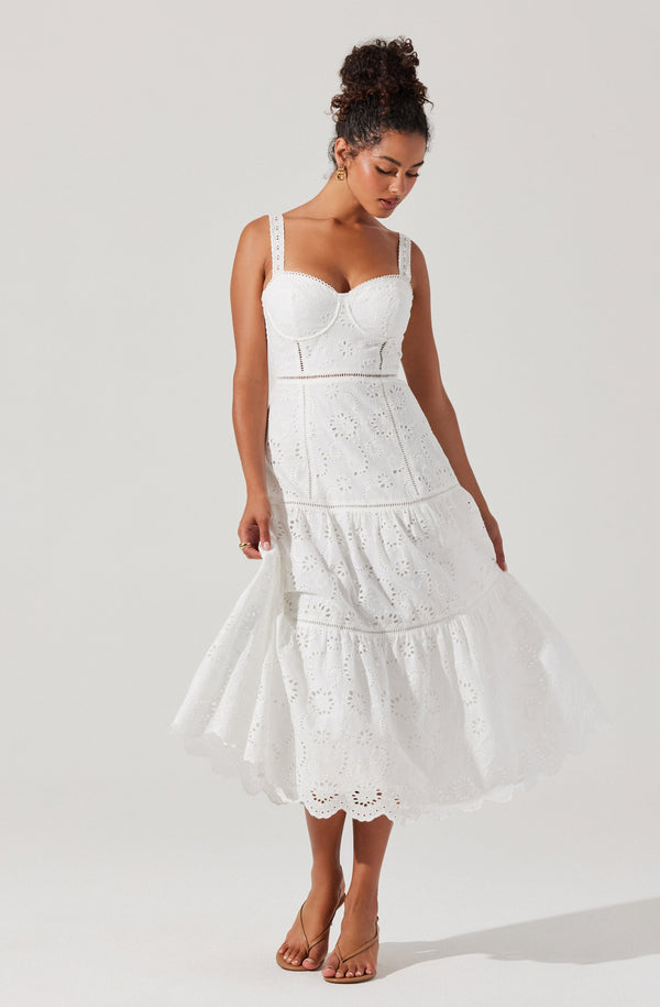 Astr The Label Pellagia Eyelet Midi Dress