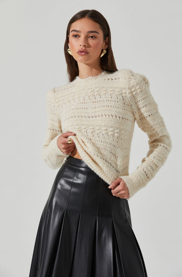 Astr The Label Pelloni Open Stitch Sweater