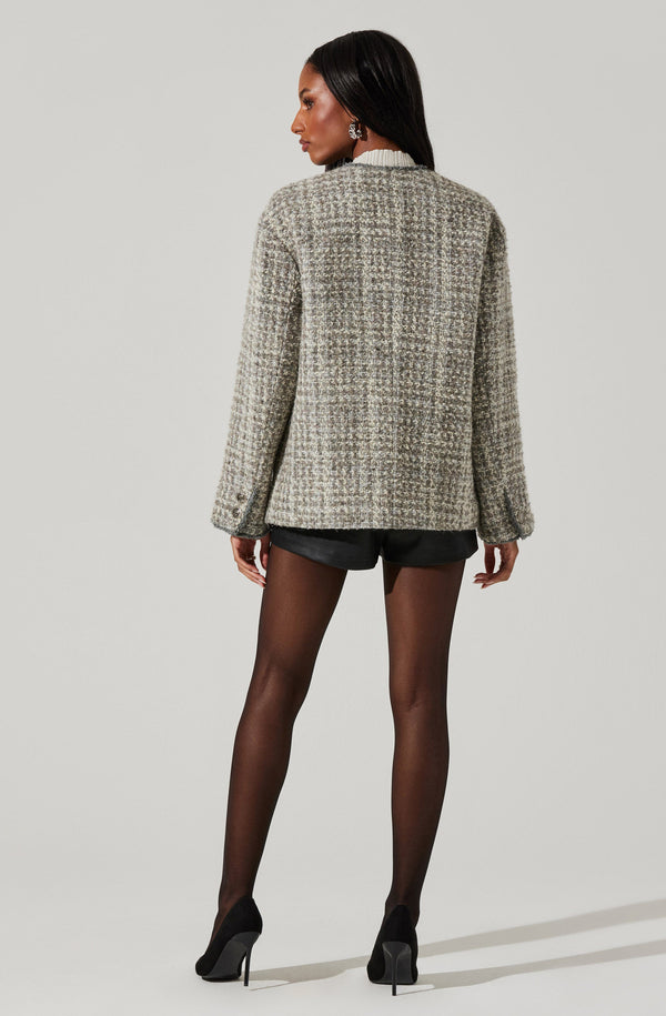 Astr The Label Perona Tweed Oversized Coat