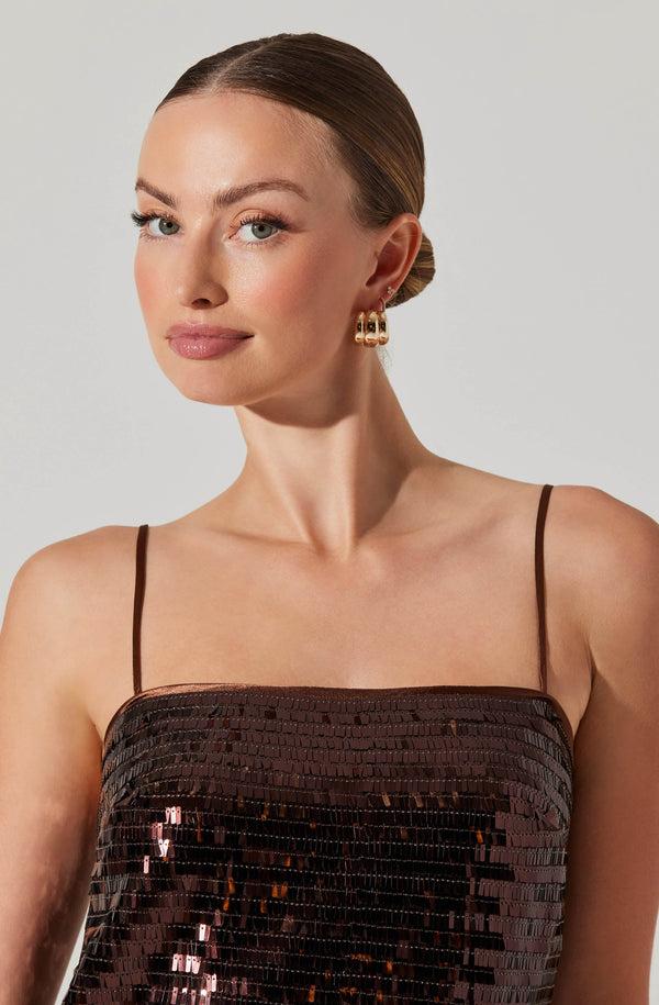 Astr The Label Porscha Sequin Mini Dress