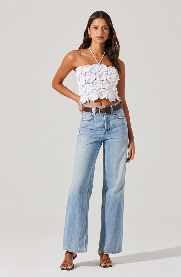 Astr The Label Primula Crochet 3D Floral Top