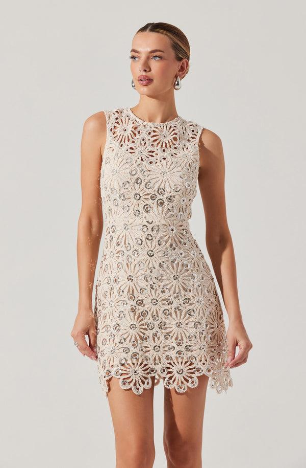 Astr The Label Priscila Crochet Floral Mini Dress