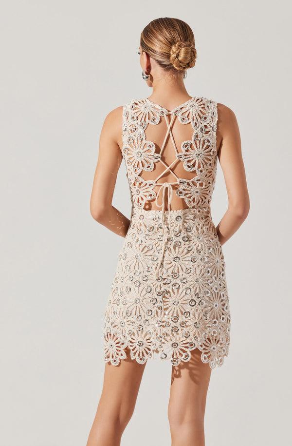 Astr The Label Priscila Crochet Floral Mini Dress
