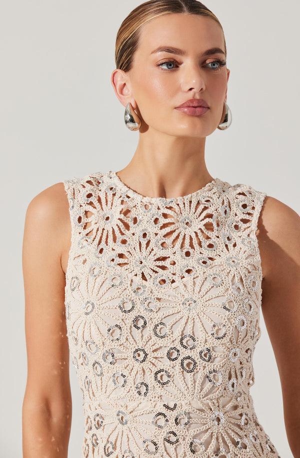 Astr The Label Priscila Crochet Floral Mini Dress