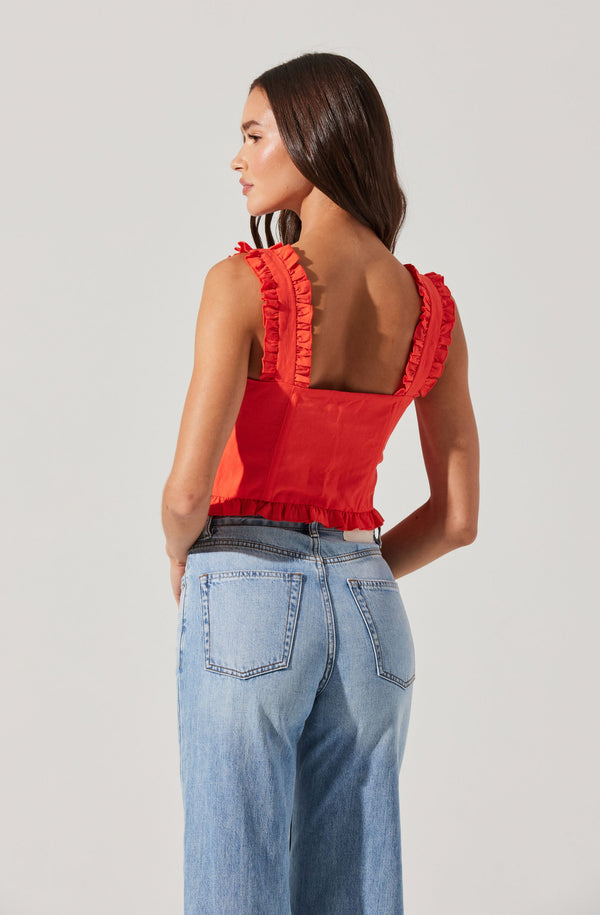 Astr The Label Raelyn Ruffle Trim Corset Top