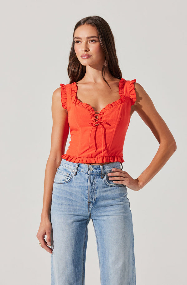 astr the label Raelyn Ruffle Trim Corset Top
