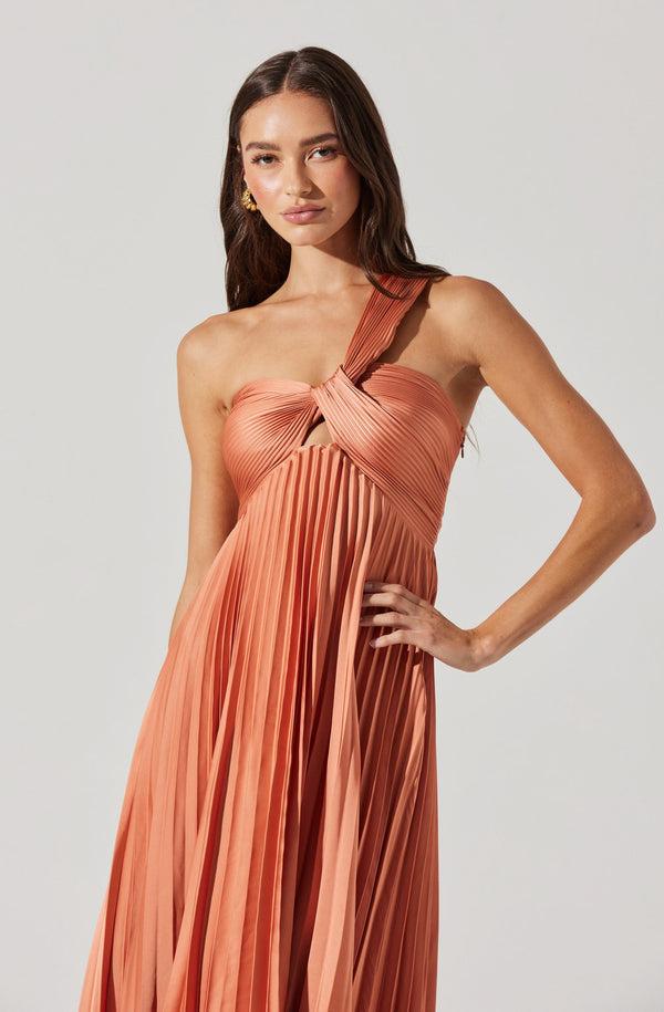Astr The Label Rasya Pleated Maxi Dress