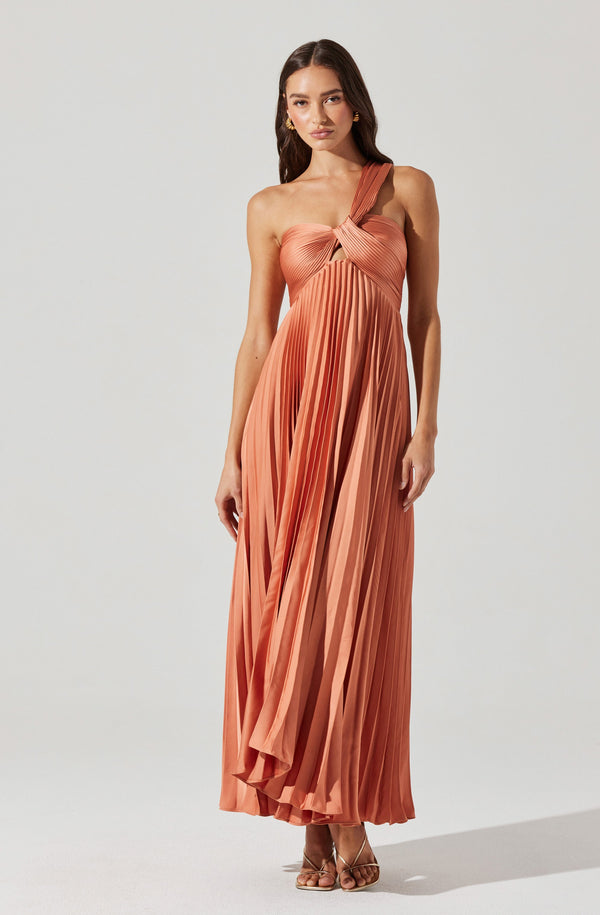 Astr The Label Rasya Pleated Maxi Dress