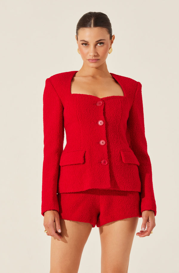 Astr The Label Rivka Fitted Sweetheart Blazer